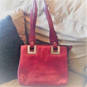 Vintage Medium Size Red Satchel Purse